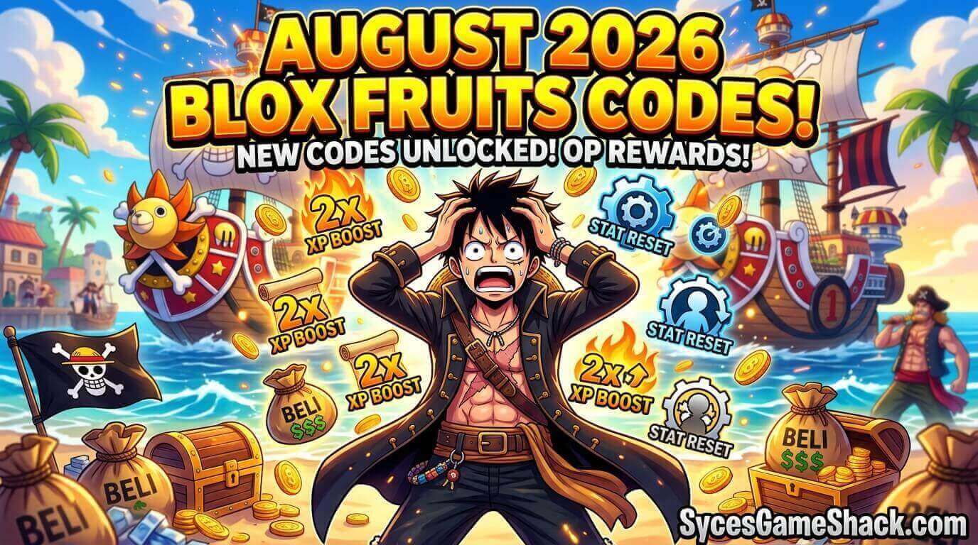Blox Fruits Codes August 2026