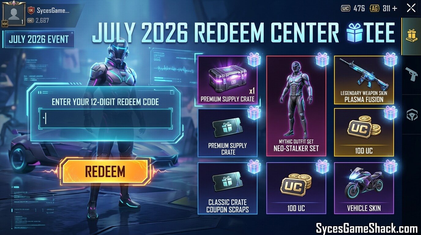 PUBG Mobile Redeem Codes July 2026